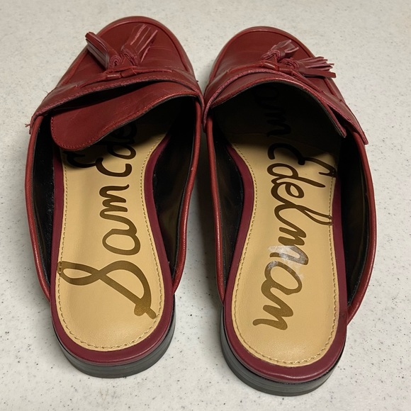 Sam Edelman Paris Red Leather Slip On Loafers 7.5 - Picture 4 of 8